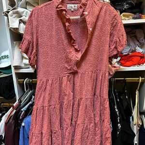 MILLE Violetta Eyelet Dress in Rosewood